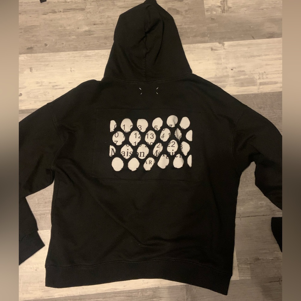 Maison Martin Margiela Black Hoodie with White Number Design